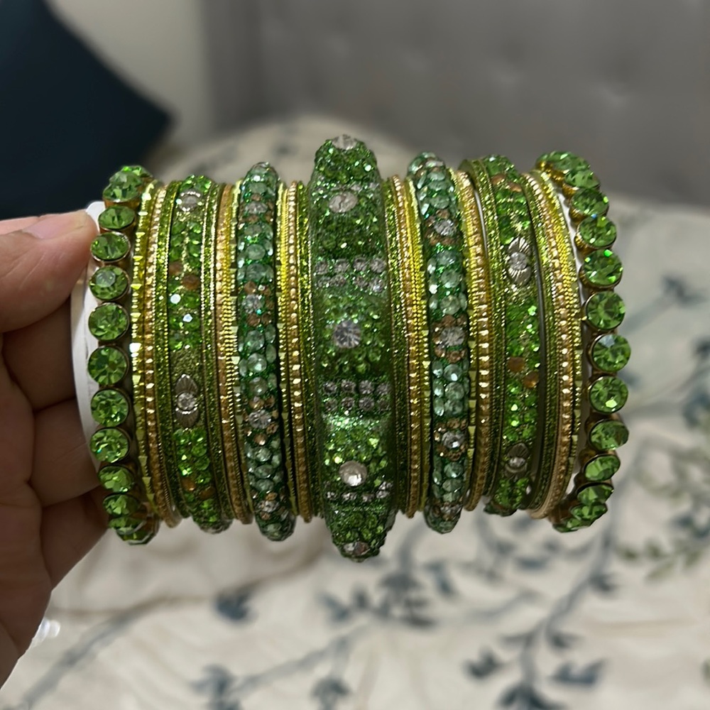 Exclusive lime green bangles